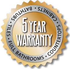 5-year warranty on all refinishing work from The Tub Guy.